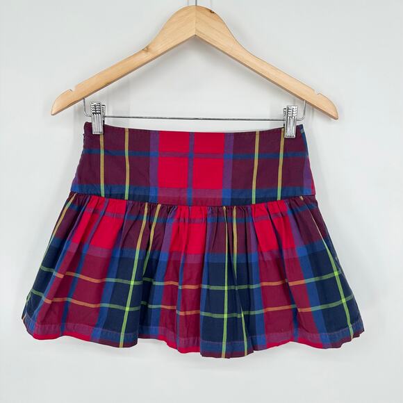Vintage Hollister Y2k Mini Skirt Plaid Ruffle Micro Mini Logo 90's Skirt, Red - Picture 4 of 8